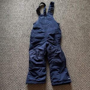 Lands' End Navy Big Boys Slim Squall Waterproof Insulated Iron Knee Snow Bibs